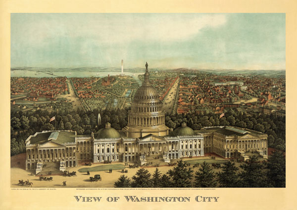 WASHINGTON D.C. Capitol 1876 Office Image FINE Vintage Poster Repo FREE S/H
